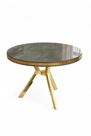 Hanah Home Mesa de Comedor Mos Antracita y Dorado